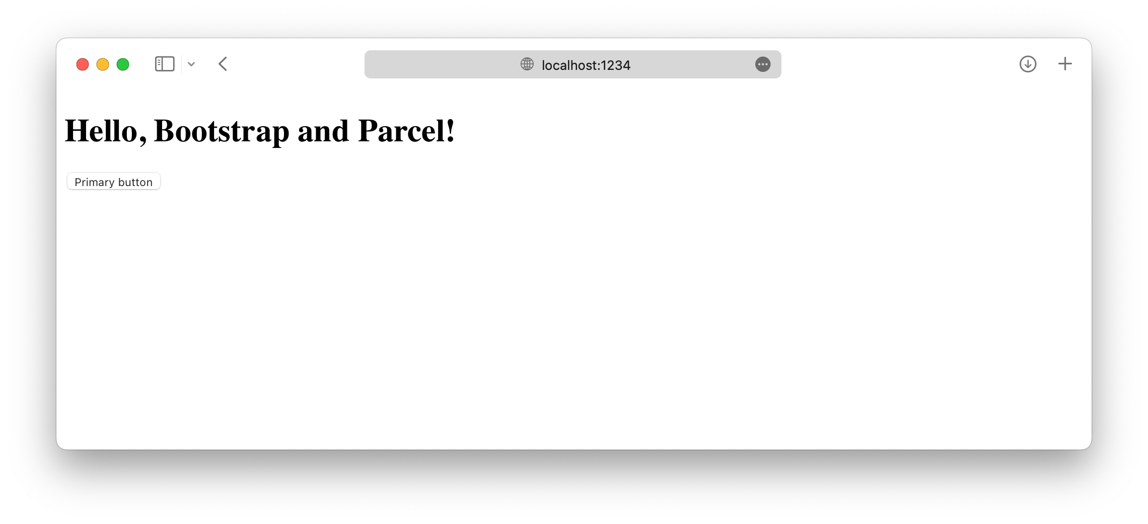Сервер разработки Parcel работает