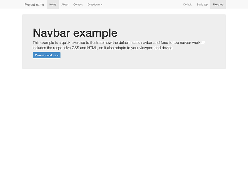 স্থিৰ কৰা হৈছে navbar উদাহৰণ