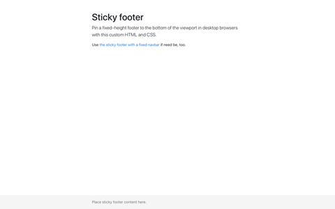 Sticky footer ekran ja