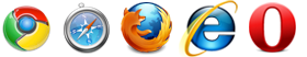Provita kaj subtenata en Chrome, Safari, Internet Explorer kaj Firefox