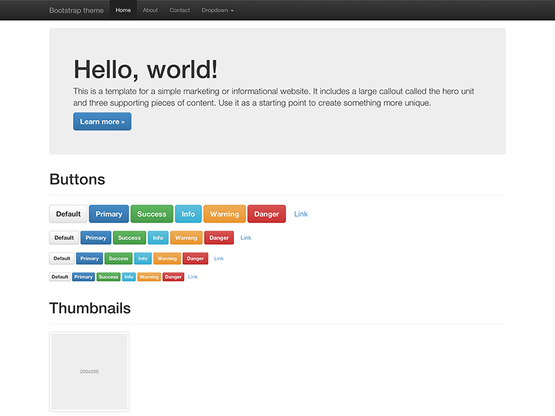 Foarbyld fan Bootstrap-tema