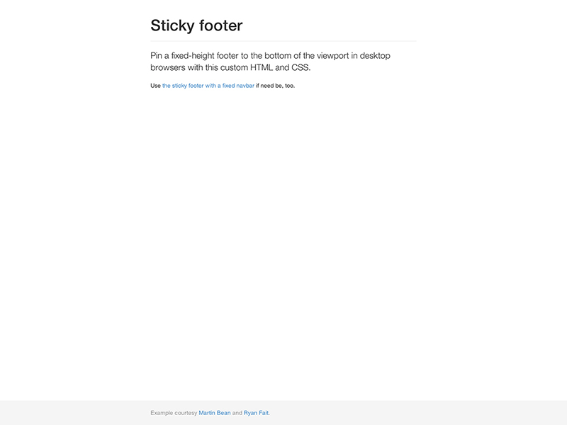 Sticky footer ဥပမာ